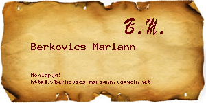 Berkovics Mariann névjegykártya