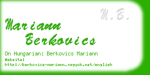 mariann berkovics business card